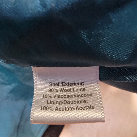 Kimchi Blue Black Wool Ruffled Button High Neck Classic Warm Pea Coat Jacket - Picture 14 of 15